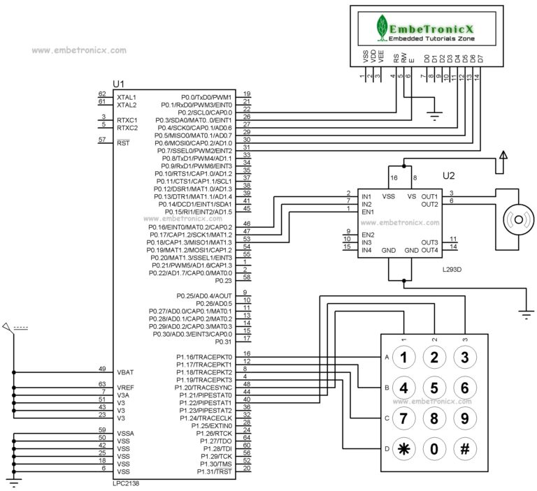 Linux Door Code Entry Password Based Door Open System Using LPC2148