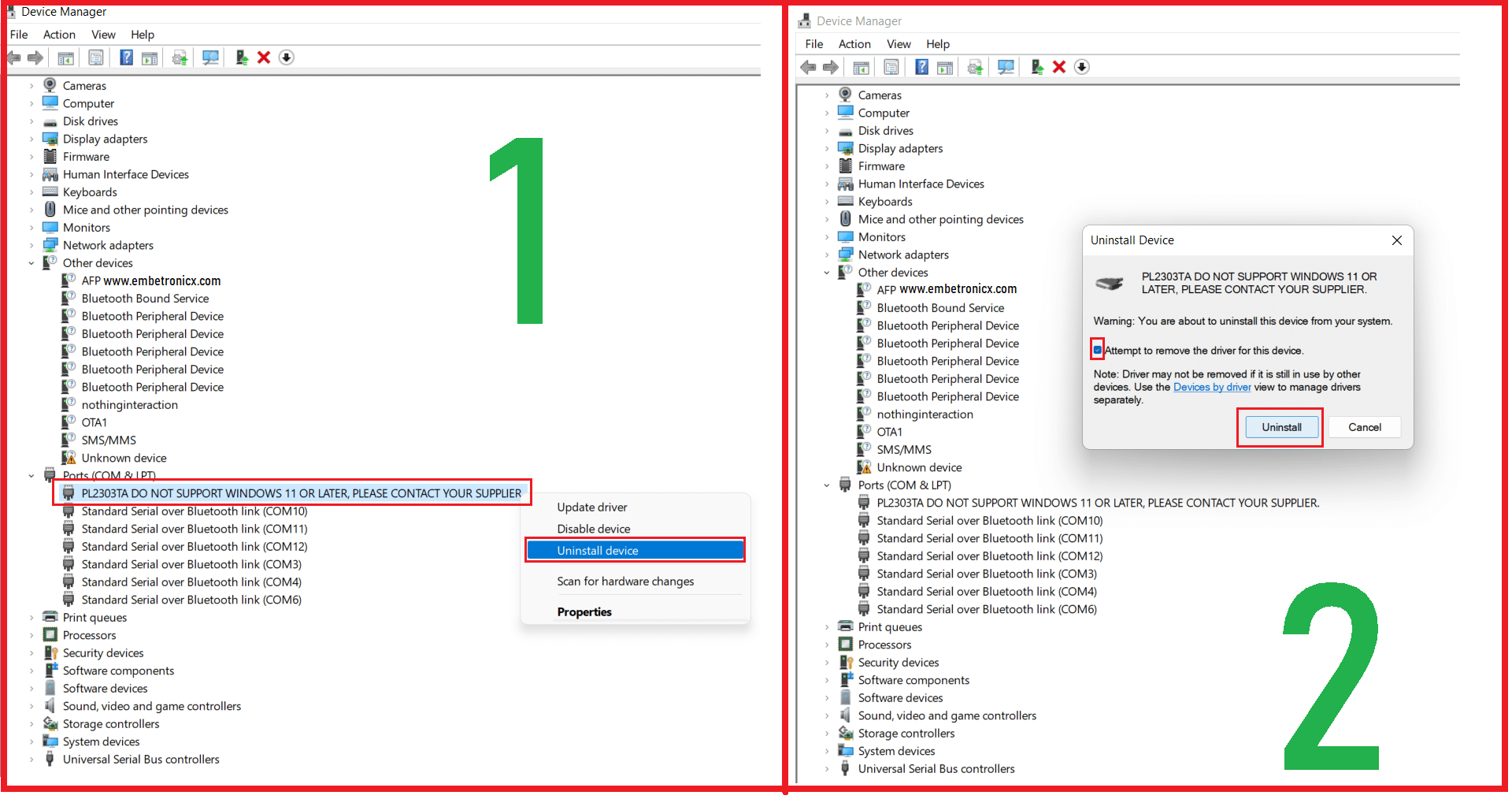 PL2303TA Windows 11 Problem Solution