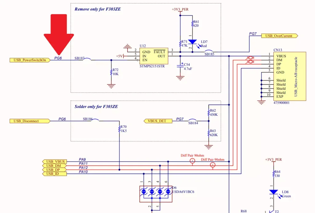 STM32F7 VBUS Schematics
