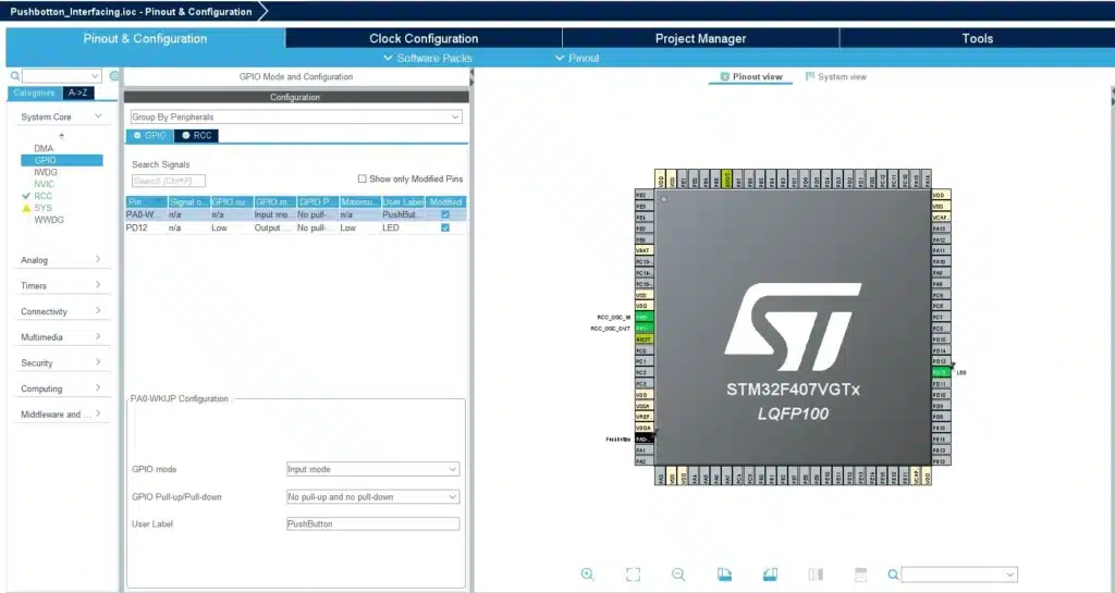 STM32F407 GPIO Tutorial - Push Button