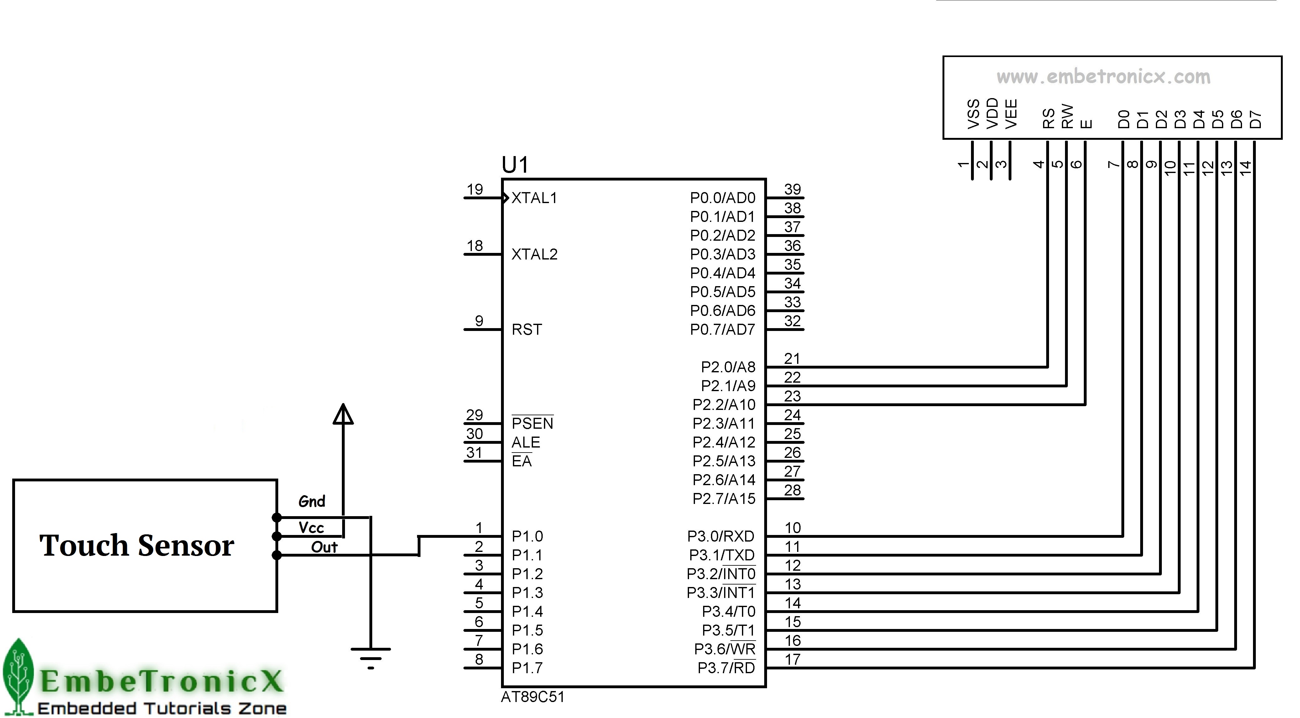 Touch Sensor Interfacing with 8051